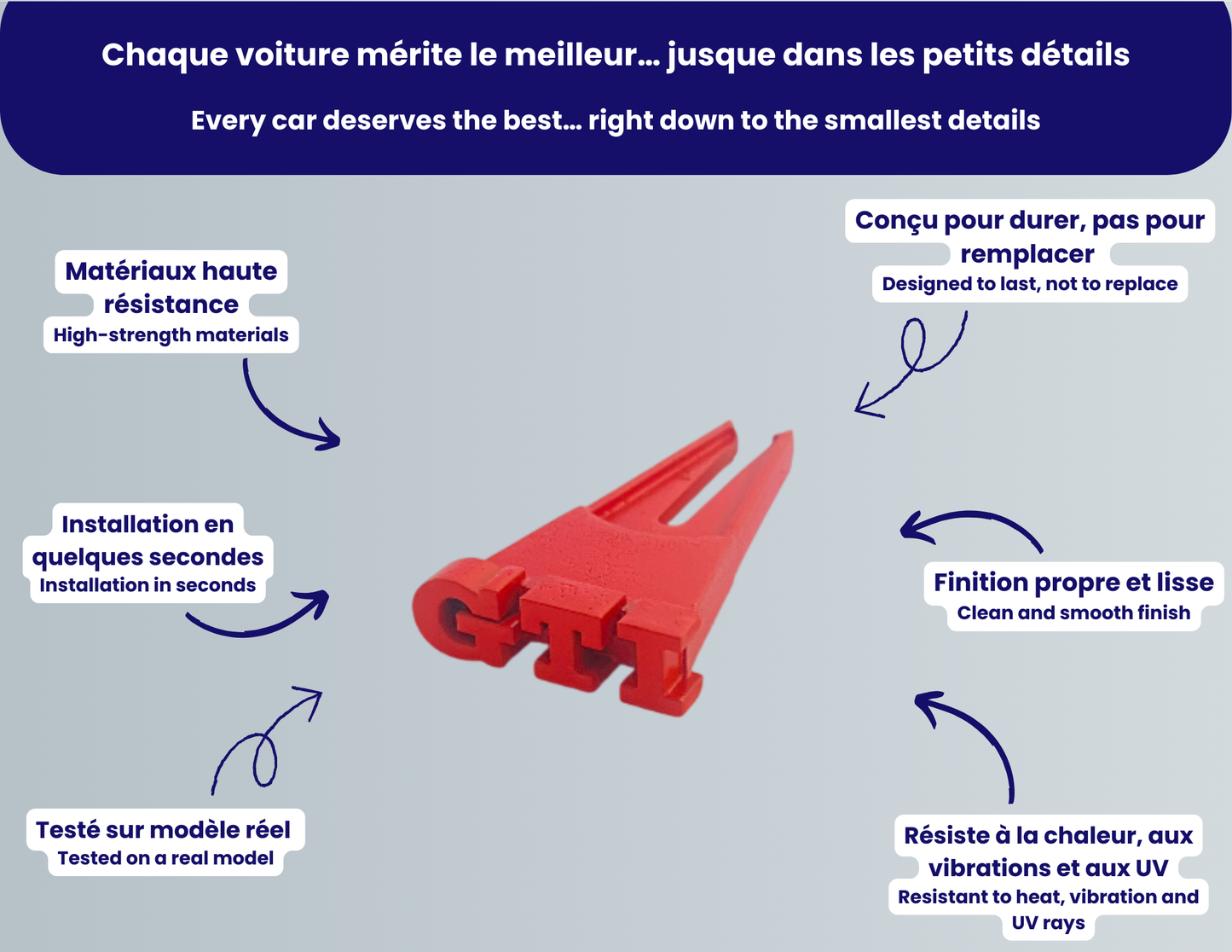 Volkswagen Golf 4 ventilation clips GTI logo