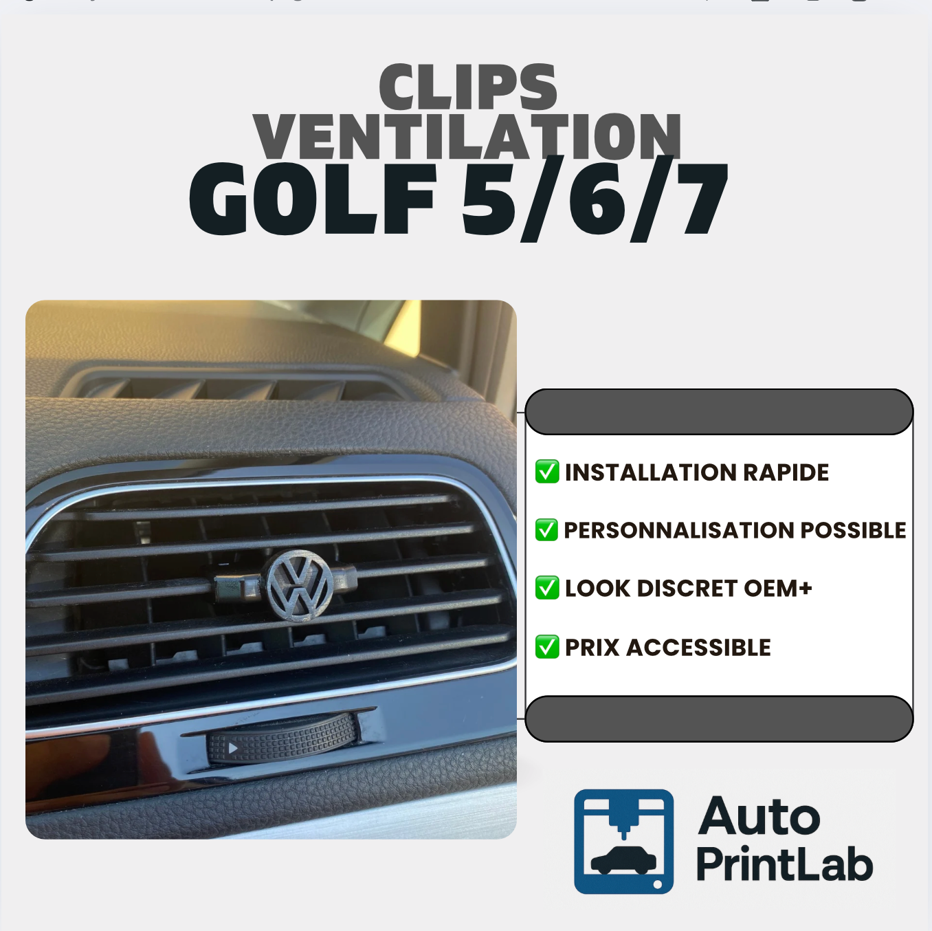 Volkswagen Golf 5 GTI ventilation clips